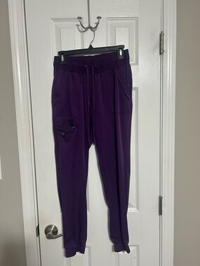 Purple Drawstring Jogger Scrub Pants